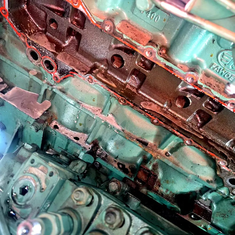 Diesel generator engine block during repair work on the East Rand