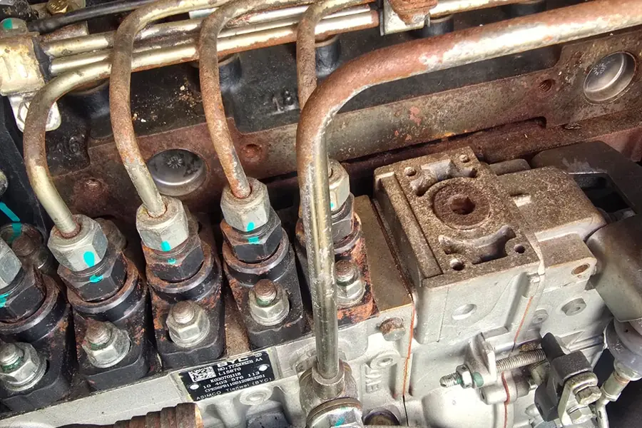 Fuel injection pump on a diesel standby generator — generators and backup power